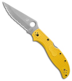 Spyderco Stretch 2 XL Lightweight Salt Yellow (4" Satin Serr) C258SYL