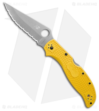 Spyderco Stretch 2 XL Lightweight Salt Yellow (4" Satin Serr) C258SYL
