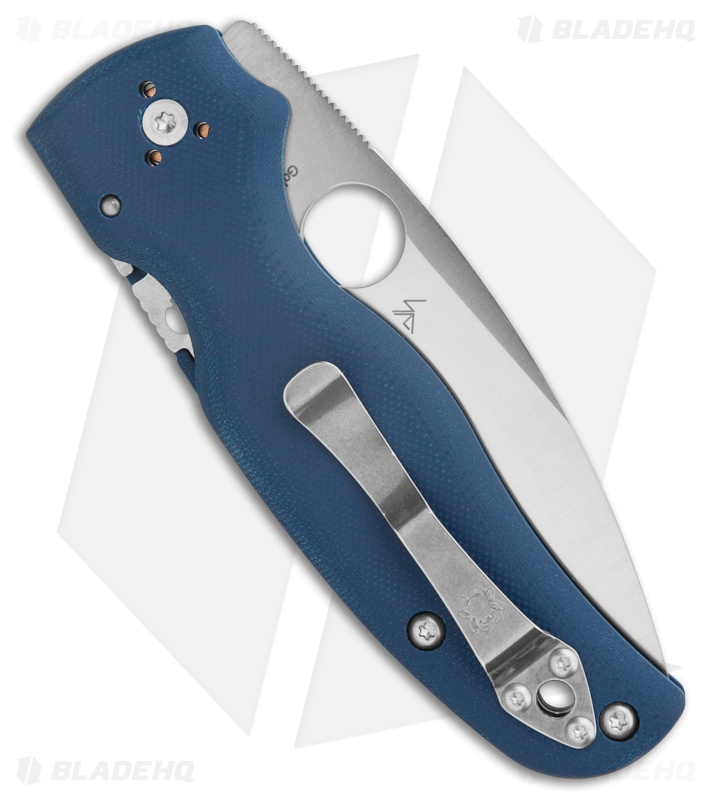 Spyderco Shaman Compression Lock Knife Cobalt Blue G-10 (3.6" Satin SPY27)