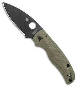 Spyderco Shaman Exclusive Green Canvas Micarta Knife (3.6" DLC M4) *DISC*