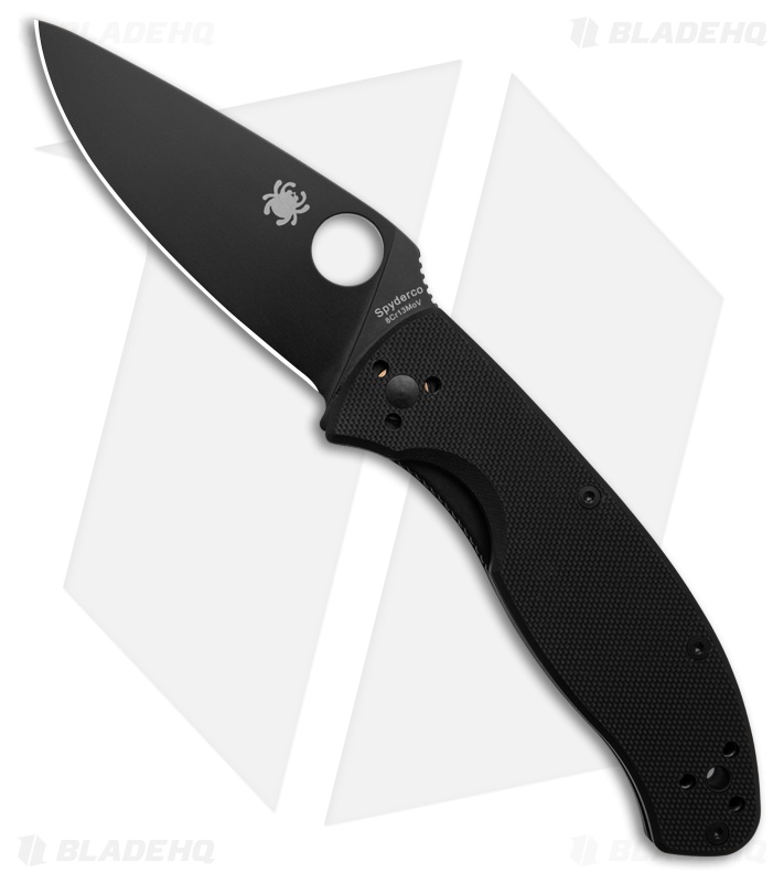Spyderco 折りたたみナイフ Tenacious 半波 オールブラック C122GBBK[sc122gbbkps] Spyderco Tenacious Knife - Black G-10 & Coated Blade | Blade HQ