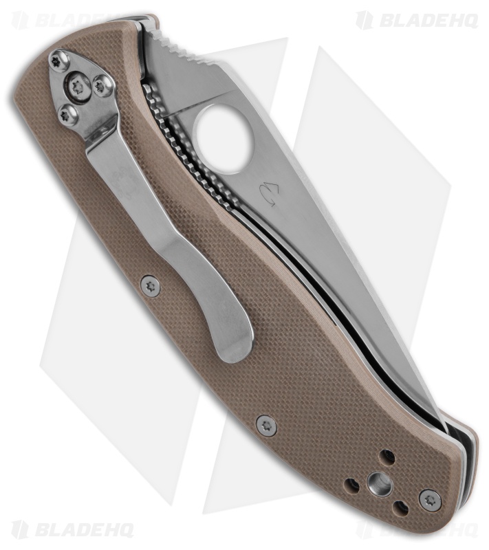 Spyderco Tenacious M4 Brown G-10 Knife (3.4" Satin) C122GBNM4P