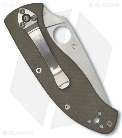 Spyderco Tenacious M4 Brown G-10 Knife (3.4" Satin Serr) C122GBNM4PS