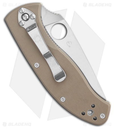 Spyderco Tenacious M4 Brown G-10 Knife (3.4" Satin Serr) C122GBNM4PS