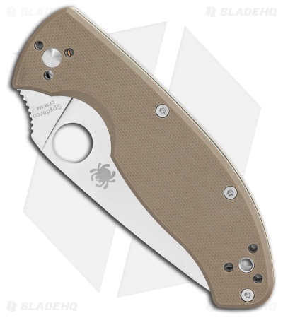 Spyderco Tenacious M4 Brown G-10 Knife (3.4" Satin Serr) C122GBNM4PS