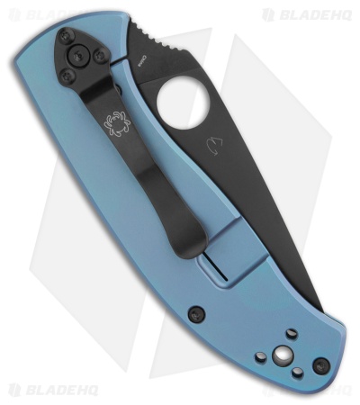 Spyderco Tenacious R.I.L. Frame Lock Knife Blue Titanium (3.4" Black)