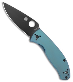 Spyderco Tenacious R.I.L. Frame Lock Knife Blue Titanium (3.4" Black)