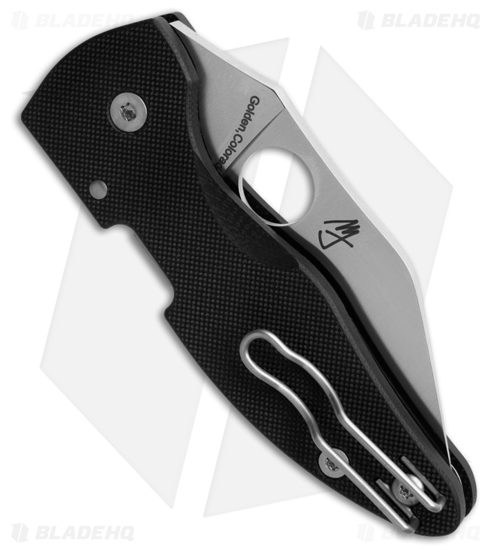 Spyderco Microjimbo Compression Lock Knife Black G-10 (2.5" Satin) C264GP