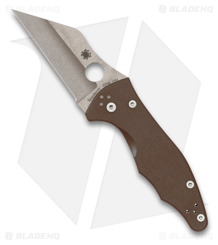 Spyderco Yojimbo 2 Compression Lock Knife Brown G-10 Satin