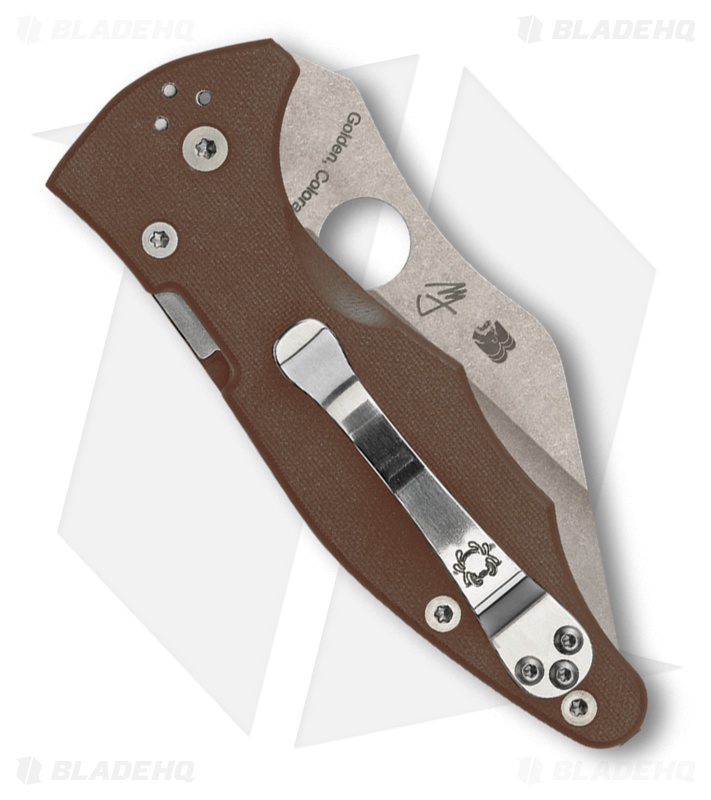 Spyderco Yojimbo 2 Compression Lock Knife Brown G-10 Satin