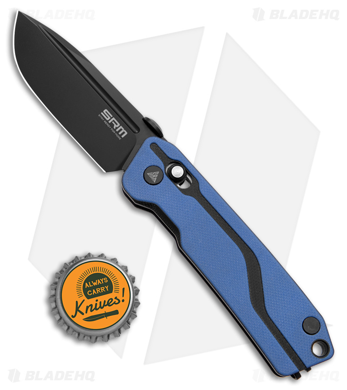 SRM Knives 7228-GI Small Rubik Blue G-10 + Black | Blade HQ