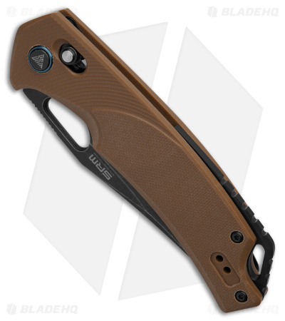 SRM Knives Ambi Lock Knife Tan G-10 (3.5" Black Stonewash) 9201-GW