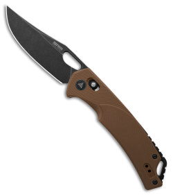 SRM Knives Ambi Lock Knife Tan G-10 (3.5" Black Stonewash) 9201-GW