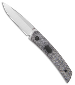 Jared Oeser F-22 Kickstop Flipper Knife Black Micarta Black HW (3.4" Satin)