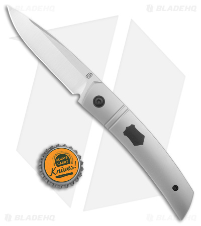 Jared Oeser F-22 Kickstop Flipper Knife Titanium Black HW (3.4" Satin)