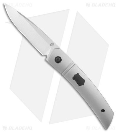 Jared Oeser F-22 Kickstop Flipper Knife Titanium Black HW (3.4" Satin)