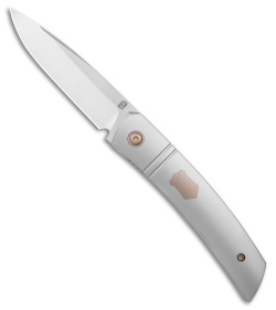 Jared Oeser F-22 Kickstop Flipper Knife Titanium Bronze HW (3.4" Satin)