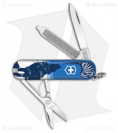 Victorinox Classic SD Swiss Army Knife Blade HQ Blue Crazy Wolf "Lobo Loco"