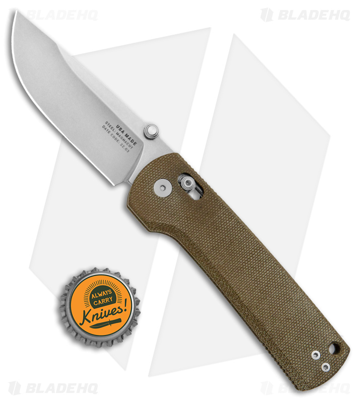 The James Brand The Kline Ambi-Slider Knife OD Green Micarta (3.4" SW MagnaCut) 