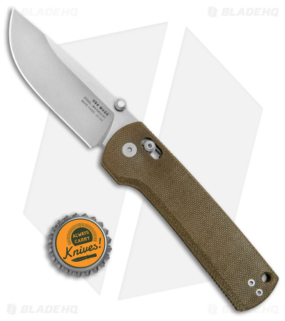 The James Brand The Kline Ambi-Slider Knife OD Green Micarta (3.4" SW MagnaCut) 