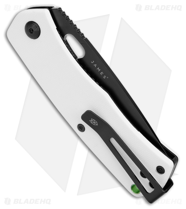 The James Brand The Folsom Liner Lock Knife White Bone G-10 (2.75" Black)