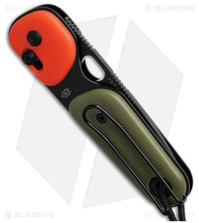 The James Brand The Redstone Slide Lock Knife OD Green/Orange (2.5" Black Serr)