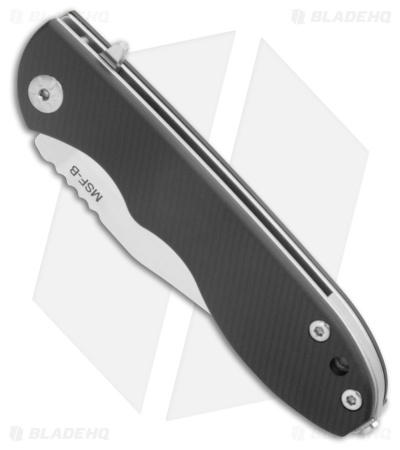 TOPS Knives Mini Scandi Folder MSFB-01 Flipper Knife Black G-10 (3.25" Satin)