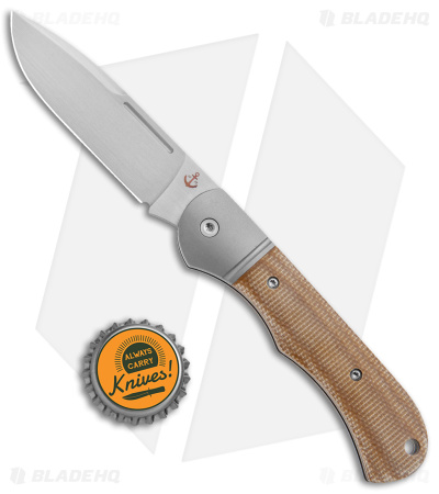 TuyaKnife Tortuga Slip Joint Knife Brown Micarta (3.25" Satin)