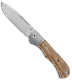 TuyaKnife Tortuga Slip Joint Knife Brown Micarta (3.25" Satin)