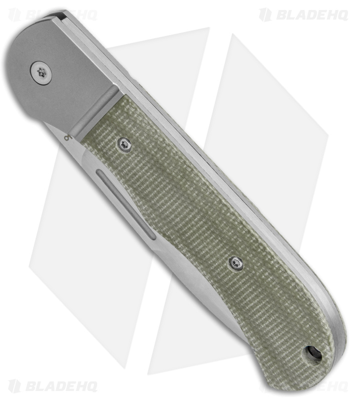 TuyaKnife Tortuga Slip Joint Knife Green Micarta (3.25" Satin)