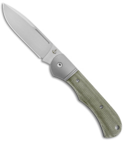 TuyaKnife Tortuga Slip Joint Knife Green Micarta (3.25" Satin)