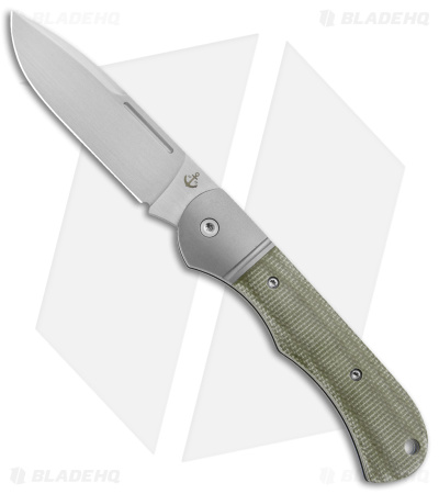 TuyaKnife Tortuga Slip Joint Knife Green Micarta (3.25" Satin)