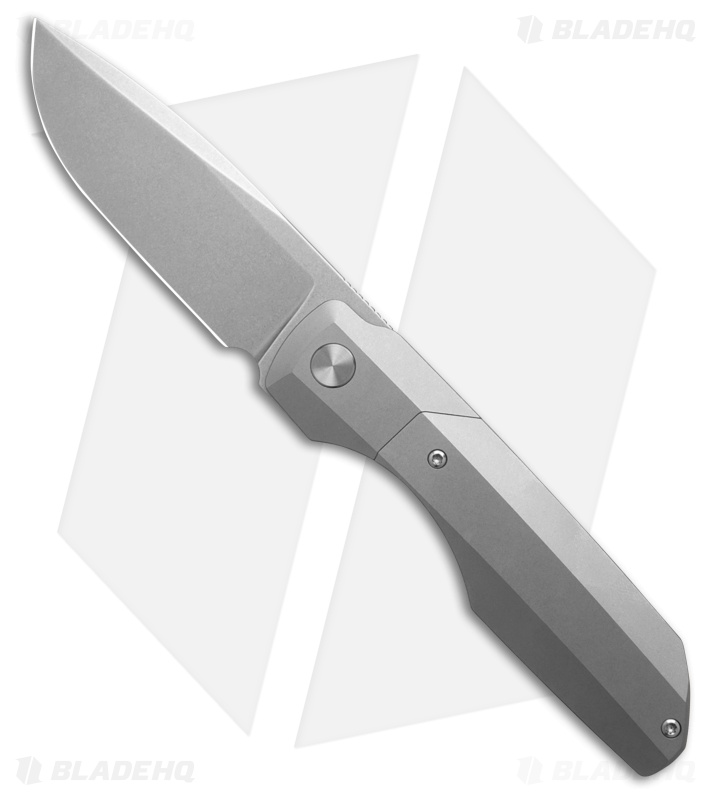 Vero Engineering Synapse XL Frame Lock Knife Raw Titanium (3.8" Stonewash)