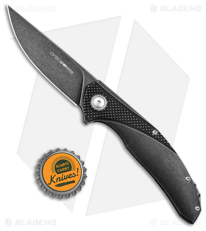 Viper Knives Anso Orso 2 Frame Lock Knife 3D Black SW Titanium  (3.4" Black SW)