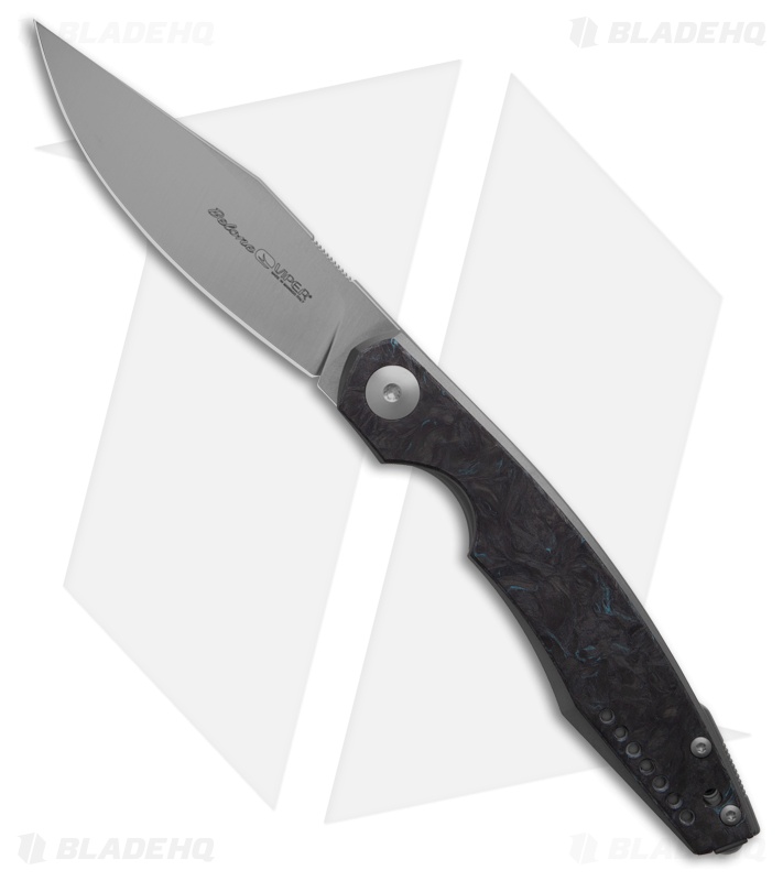 Viper Knives Voxnaes Belone Liner Lock Knife Blue Carbon Fiber/Ti (3.3" Satin)
