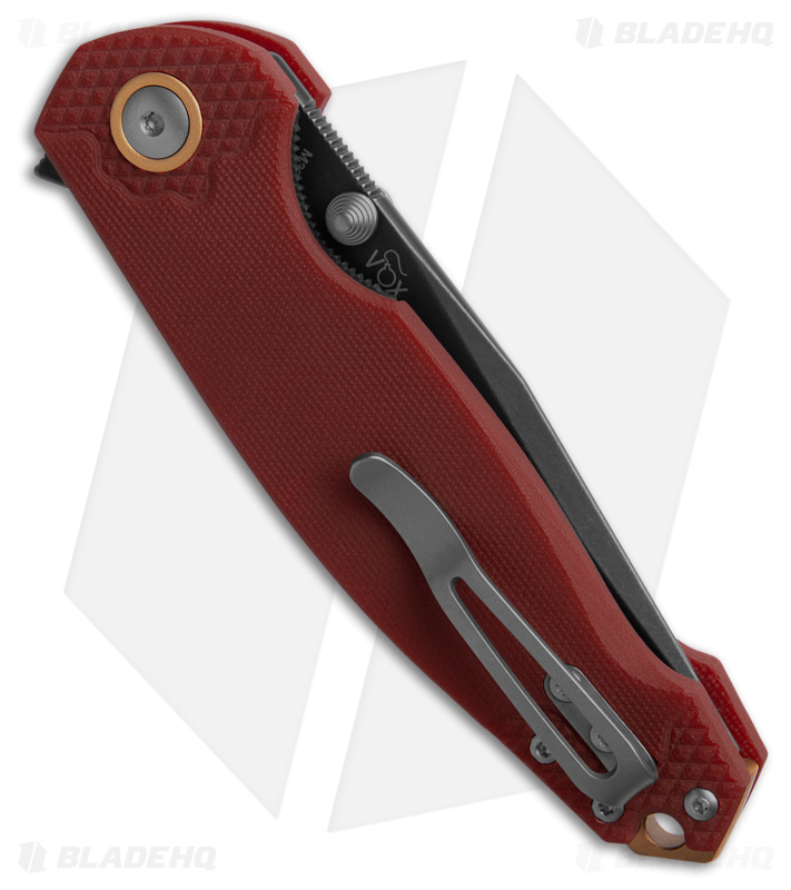 Viper Knives Vox Katla Liner Lock Knife Red G-10 (3.2" Black Stonewash)V5984GR3D
