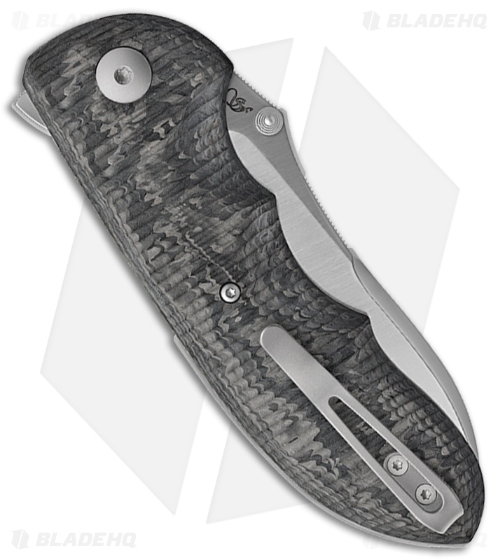 Viper Knives Moon TE MagnaCut Drop Point Button Lock Knife Black CF (3" Satin)