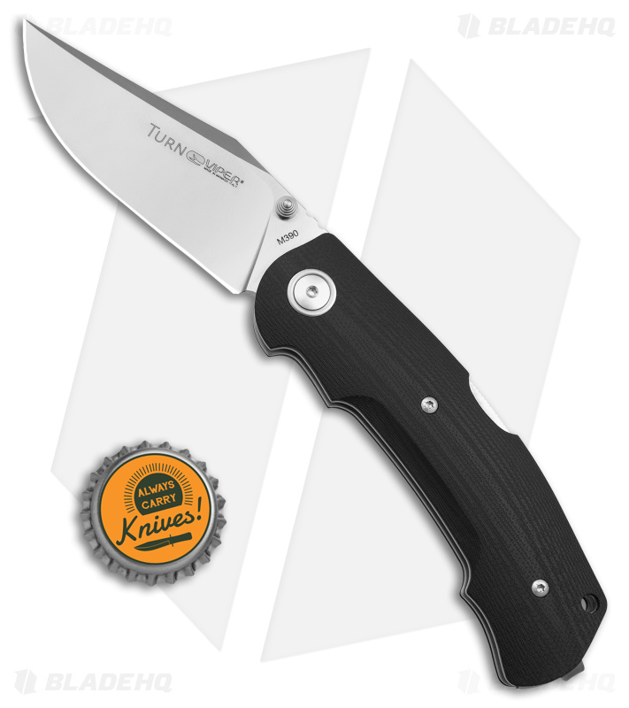 Viper Knives Turn Lockback Knife Black G-10 (3" Satin) V5988GB
