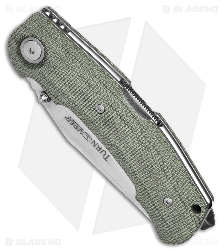 Viper Knives Turn Lockback Knife Green Canvas Micarta (3" Satin) V5988CG