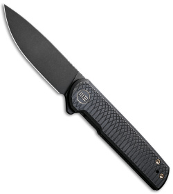 WE Knife Co. Charith Frame Lock Knife Black Ripple Ti (3" Black SW) WE20056-1