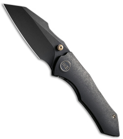 WE Knife Co. High-Fin Frame Lock Knife Black Titanium (3" Black SW) WE22005-1