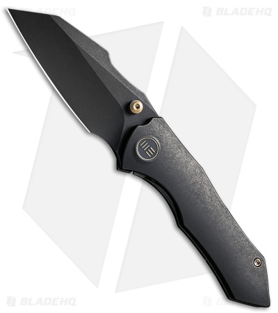 WE Knife Co. High-Fin Frame Lock Knife Black Titanium (3" Black SW) WE22005-1