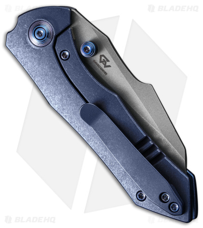 WE Knife Co. High-Fin Frame Lock Knife Blue Titanium (3" SW) WE22005-3