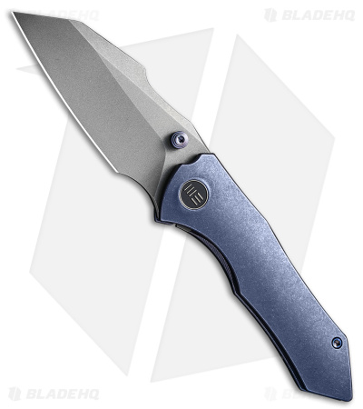 WE Knife Co. High-Fin Frame Lock Knife Blue Titanium (3" SW) WE22005-3