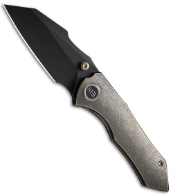 WE Knife Co. High-Fin Frame Lock Knife Bronze Titanium (3" Black SW) WE22005-2