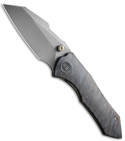 WE Knife Co. High-Fin Frame Lock Knife Flamed Titanium (3" Gray SW) WE22005-4