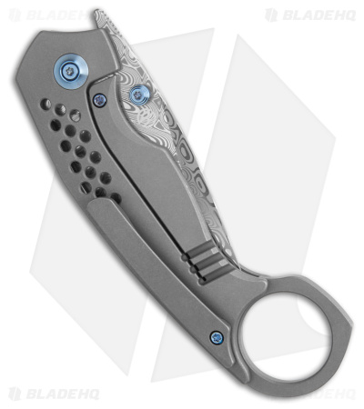 WE Knife Co. Envisage Karambit Knife Gray Ti (2.42" Damasteel) WE22013-DS1
