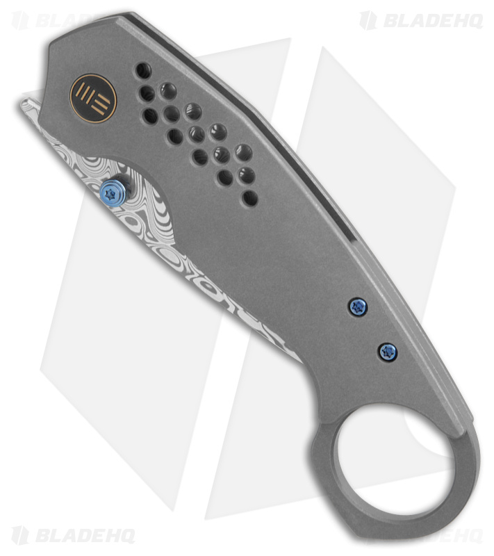 WE Knife Co. Envisage Karambit Knife Gray Ti (2.42" Damasteel) WE22013-DS1