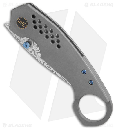 WE Knife Co. Envisage Karambit Knife Gray Ti (2.42" Damasteel) WE22013-DS1