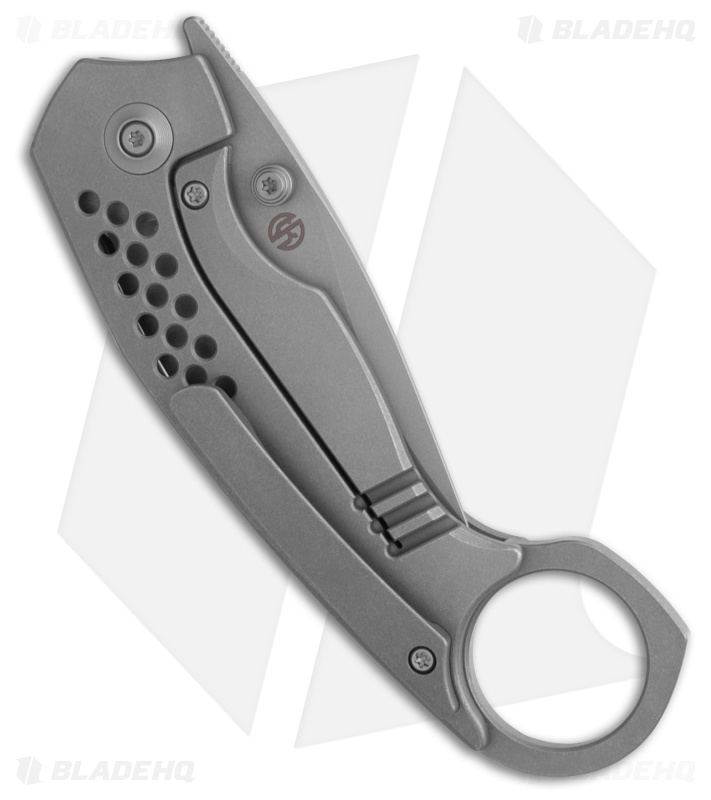 WE Knife Co. Envisage Karambit Knife Gray Ti (2.42" Stonewash) WE22013-1